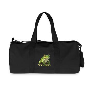 Green Frog - Natural Design - Recycled Canvas Sports Bag by Stanley/Stella - black - Front