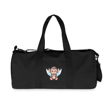 Ange singe mignon - design avec des ailes - Sac de sport en toile recyclée Stanley/Stella - noir - Devant