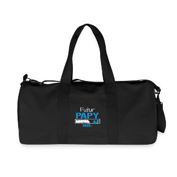 Futur Papy 2025 Cadeau Bientôt Grand-Père - Sac de sport en toile recyclée Stanley/Stella - noir - Devant