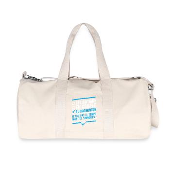 "Célibataire en couple au badminton" t-shirt - Sac de sport en toile recyclée Stanley/Stella - blanc naturel - Devant