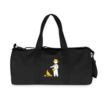 Bauer füttert die Hühner - Recycelte Canvas-Sporttasche von Stanley/Stella - Schwarz - Vorne