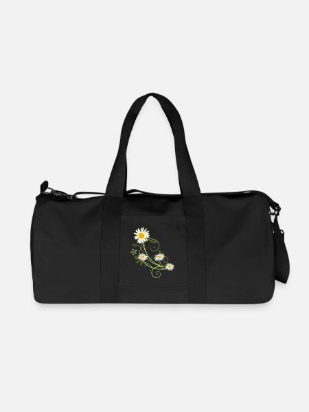 Ranke mit Margerite und Gänseblümchen - Recycelte Canvas-Sporttasche von Stanley/Stella - Schwarz