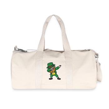 Dab dabbing leprechaun St. Patrick's day - Recycled Canvas Sports Bag by Stanley/Stella - natural - Front