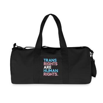 Mois de la fierté LGBT - Les droits des trans sont des droits humains - Sac de sport en toile recyclée Stanley/Stella - noir - Devant