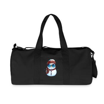 Cooler Schneemann mit Sonnenbrille Winter Design - Recycelte Canvas-Sporttasche von Stanley/Stella - Schwarz - Vorne