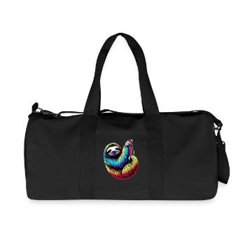 Faultier - Recycelte Canvas-Sporttasche von Stanley/Stella - Schwarz - Vorne