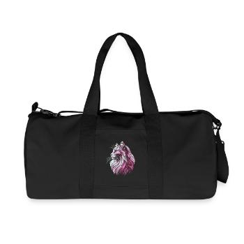 Tête de chat rose art géométrique polygones - Sac de sport en toile recyclée Stanley/Stella - noir - Devant