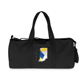 Real Volleyball in Indiana State Map IN - Recycled Canvas Sports Bag by Stanley/Stella - black - Front
