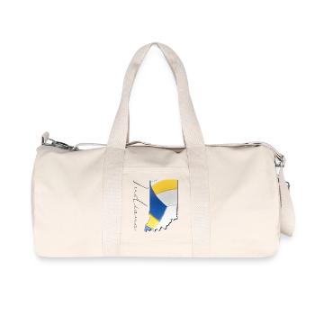 Real Volleyball in Indiana State Map IN - Recycled Canvas Sports Bag by Stanley/Stella - natural - Front