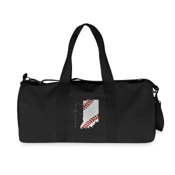Real Baseball in the Indiana State Map IN - Recycled Canvas Sports Bag by Stanley/Stella - black - Front