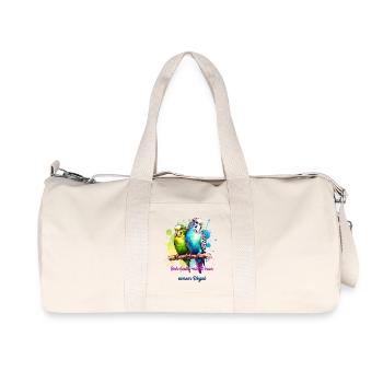 Perruche oiseau perroquet - Sac de sport en toile recyclée Stanley/Stella - blanc naturel - Devant