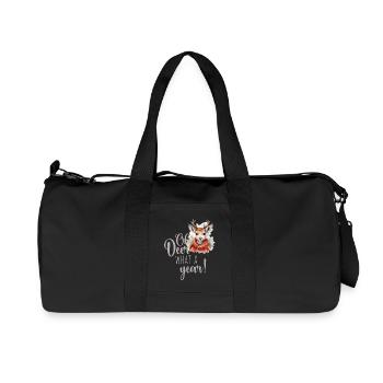 Oh Deer What a Year Christmas Market - Recycled Canvas Sports Bag by Stanley/Stella - black - Front