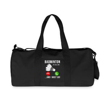 Badminton Is Calling Shuttlecock - Recycled Canvas Sports Bag by Stanley/Stella - black - Front