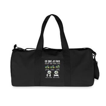 Humour Tracteur Cadeau homme femme enfant - Sac de sport en toile recyclée Stanley/Stella - noir - Devant