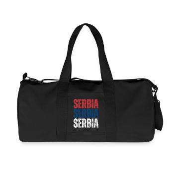 Fierté serbe, drapeau de la Serbie - Sac de sport en toile recyclée Stanley/Stella - noir - Devant