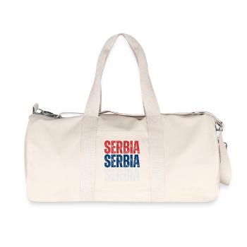Fierté serbe, drapeau de la Serbie - Sac de sport en toile recyclée Stanley/Stella - blanc naturel - Devant