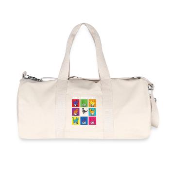 Katzen-Identifizierungs-Guide - Recycelte Canvas-Sporttasche von Stanley/Stella - Naturweiß - Vorne