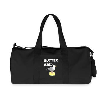 Imprimé Oiseau Beurre Mouettes - Sac de sport en toile recyclée Stanley/Stella - noir - Devant