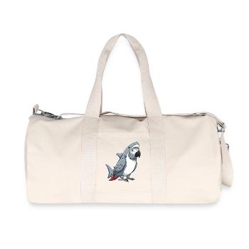 Dessin animé Gris Perroquet Requin Déguisement - Sac de sport en toile recyclée Stanley/Stella - blanc naturel - Devant