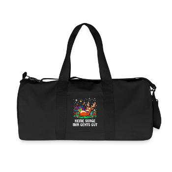 Rentier Weihnachten Stress genervt chaotisch - Recycelte Canvas-Sporttasche von Stanley/Stella - Schwarz - Vorne