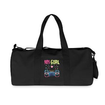 Style rétro des années 90 Girl Boombox - Sac de sport en toile recyclée Stanley/Stella - noir - Devant