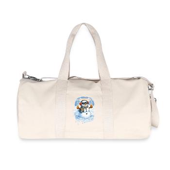 Cooler Schneemann mit Sonnenbrille – Winterspaß - Recycelte Canvas-Sporttasche von Stanley/Stella - Naturweiß - Vorne