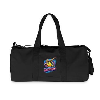 Neon Surf-Turtle Palmtree - Recycelte Canvas-Sporttasche von Stanley/Stella - Schwarz - Vorne