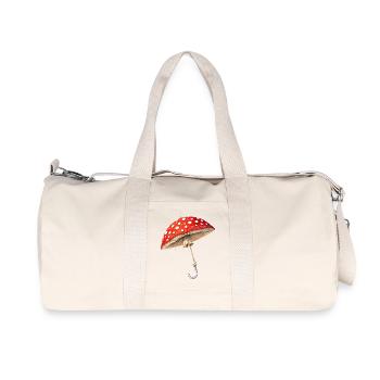 Toadstool Umbrella Fantasy Design - Recycled Canvas Sports Bag by Stanley/Stella - natural - Front