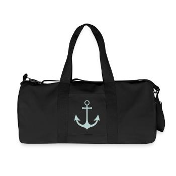 Pastel Anchor Nautical Motif - Recycled Canvas Sports Bag by Stanley/Stella - black - Front