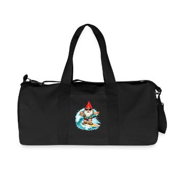 Surfing garden gnome on the wave - Recycled Canvas Sports Bag by Stanley/Stella - black - Front