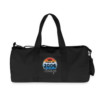 Vintage Birthday Year of Birth 2006 - Recycled Canvas Sports Bag by Stanley/Stella - black - Front