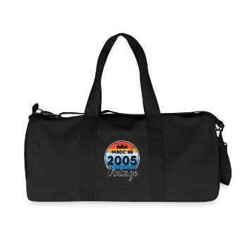 Made in 2005 Vintage Anniversary - Recycled Canvas Sports Bag by Stanley/Stella - black - Front