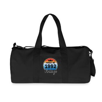 Hergestellt im Vintage-Geburtstag 1992 - Recycelte Canvas-Sporttasche von Stanley/Stella - Schwarz - Vorne