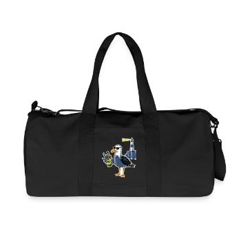 Coole Möwe Leuchtturm Bier - Recycelte Canvas-Sporttasche von Stanley/Stella - Schwarz - Vorne