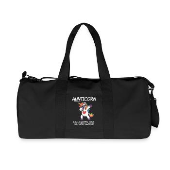 Aunticorn Aunt Unicorn Dabbing Saying Awesome - Recycled Canvas Sports Bag by Stanley/Stella - black - Front