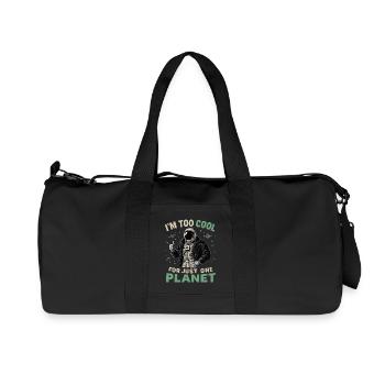 Je suis trop cool pour une seule planète - Sac de sport en toile recyclée Stanley/Stella - noir - Devant