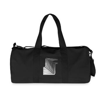 Konzentrisches Bogenmonochromes Muster - Recycelte Canvas-Sporttasche von Stanley/Stella - Schwarz - Vorne
