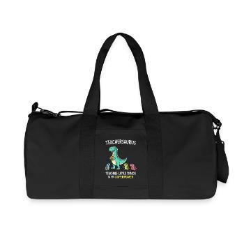 Teachersaurus Teacher Humor with Little Dinosaur - Recycled Canvas Sports Bag by Stanley/Stella - black - Front