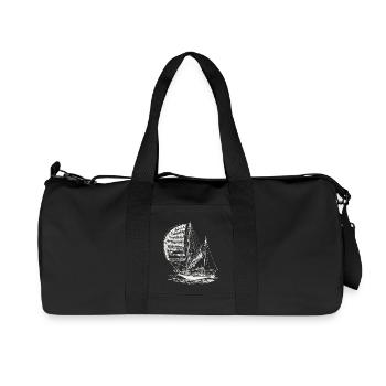 Segelboot Segeln Segler Meer Nautik Vintage Motiv - Recycelte Canvas-Sporttasche von Stanley/Stella - Schwarz - Vorne
