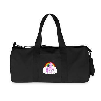 Einhorn Regenbogen Sterne Wolke Unicorn - Recycelte Canvas-Sporttasche von Stanley/Stella - Schwarz - Vorne
