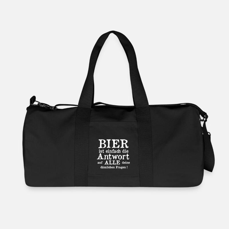 Bier hat alle Antworten - Recycelte Canvas-Sporttasche von Stanley/Stella - Schwarz