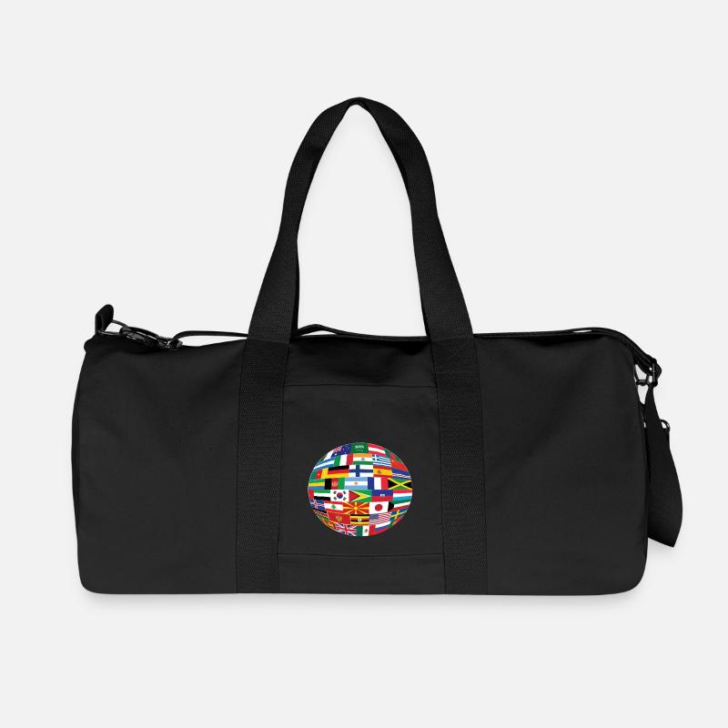 Flaggen der Welt - Recycelte Canvas-Sporttasche von Stanley/Stella - Schwarz