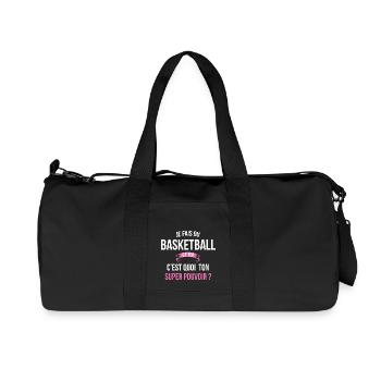 Basketball super pouvoir femme - Sac de sport en toile recyclée Stanley/Stella - noir - Devant