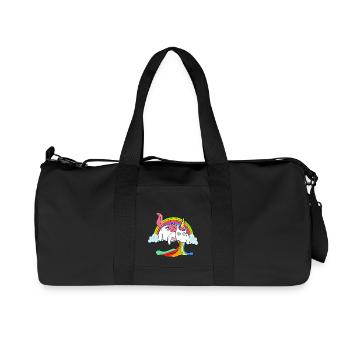 Puking unicorn rainbow - Recycled Canvas Sports Bag by Stanley/Stella - black - Front