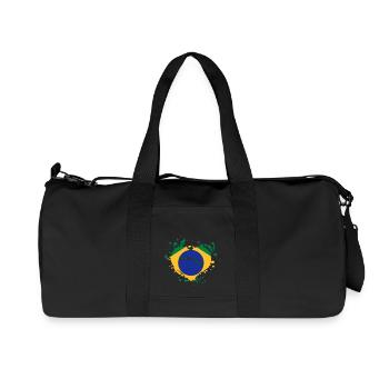 brasilien Flagge Herz-Spiele - Recycelte Canvas-Sporttasche von Stanley/Stella - Schwarz - Vorne