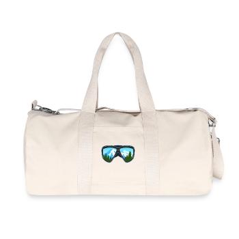 Ski and Snowboard Googles Skier Snowboarder Cadeau - Sac de sport en toile recyclée Stanley/Stella - blanc naturel - Devant