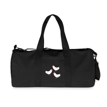 weißes Huhn lustig - Recycelte Canvas-Sporttasche von Stanley/Stella - Schwarz - Vorne