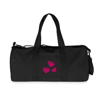 HEART. HEARTS. SAINT VALENTINE. LOVE. LOVE. CHRISTMAS - Recycled Canvas Sports Bag by Stanley/Stella - black - Front