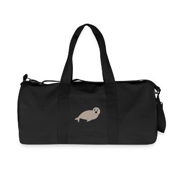 Sceaux, phoques, phoques, phoques animaux - Sac de sport en toile recyclée Stanley/Stella - noir - Devant
