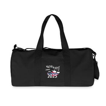 Norway 2025 Halibut with mountains and moose fishing - Recycled Canvas Sports Bag by Stanley/Stella - black - Front